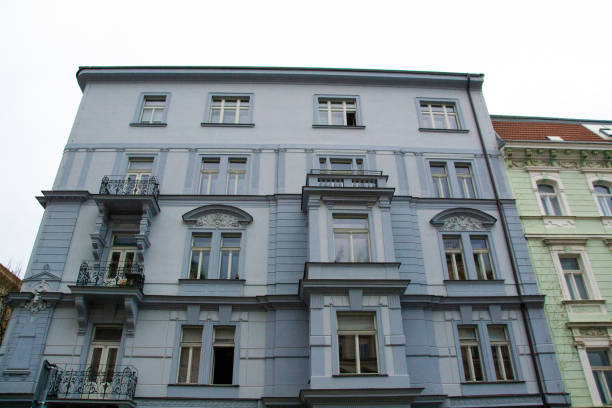 istock brightly blue building in Prague 2102581194