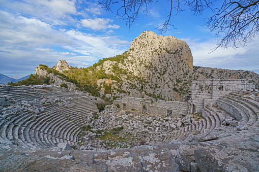 Termessos Ancient City in a cloudy morning, Antalya, Turkey
