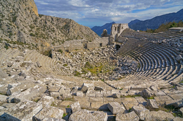 Termessos Ancient City in a cloudy morning, Antalya, Turkey