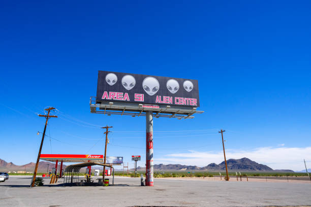 Amargosa Valley,  Nevada, United States - September 27, 2023: Area 51 Alien Center sign, Nevada