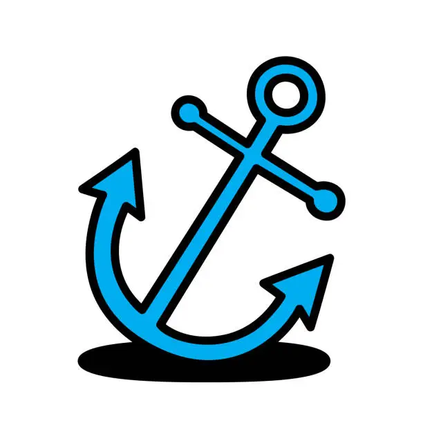 Vector illustration of Anchor Doodle 6