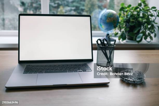 School Laptop Screen Template Study Concept Stock Photo - Download ...