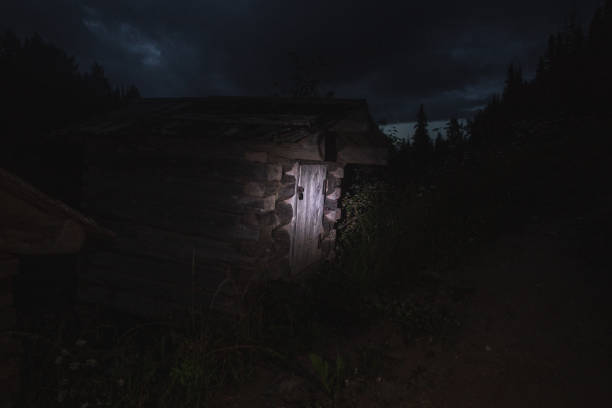 Simple cabin after heavy snowfall in the Norwegian mountains.