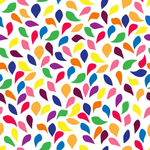 Vector illustration of Abstract colorful leaves design in a seamless repeat pattern - Vector Illustration