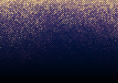 Seamless golden pixelated glittering squares background vector dots gradient illustration