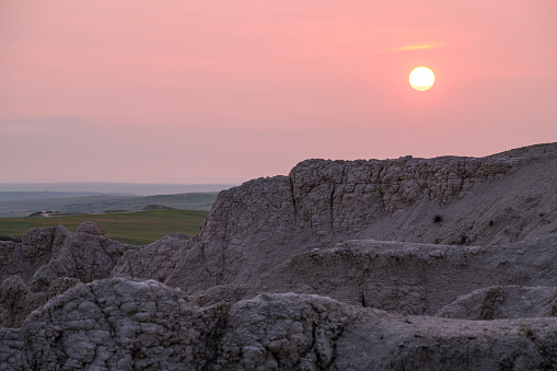 Sunset at Badlands National Park, South Dakota, USA