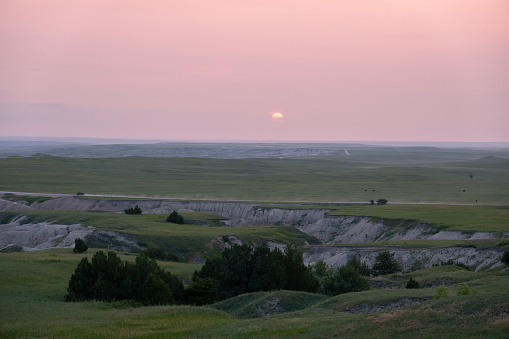 Sunset at Badlands National Park, South Dakota, USA