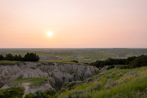 Sunset at Badlands National Park, South Dakota, USA