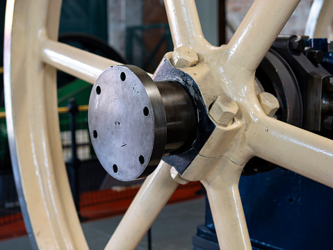 Old steam engine wheel