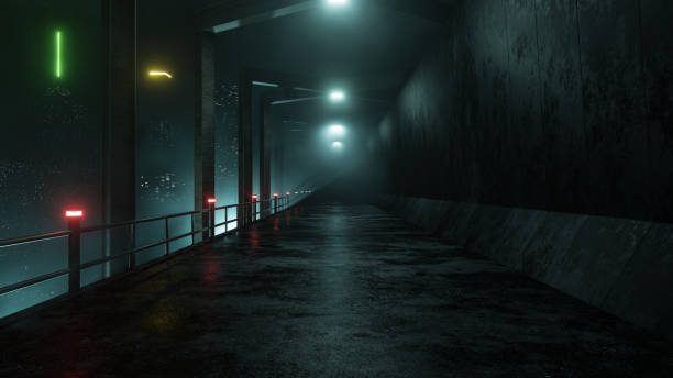 istock Art Cyberpunk City Landscape, 3D Render, 3D Illustration 2102869714