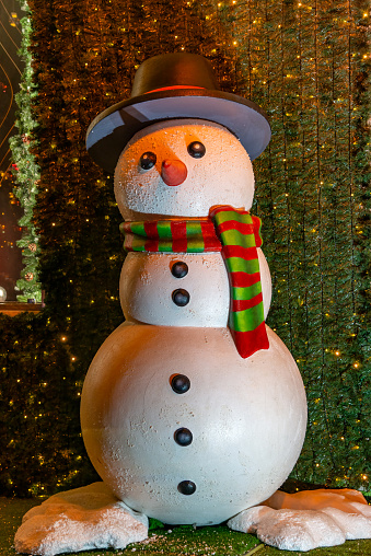 Christmas snowman decorations at a Christmas market