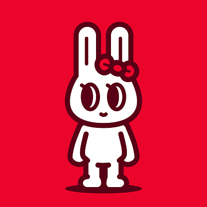 Animal Characters Vector Art Illustration
A cute bunny wearing a hair bow, rearing up, standing, looking to her right side.