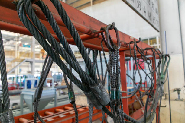 Wire rope texture - heavy duty steel wire cable or rope