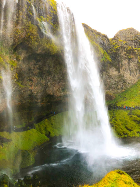 Iceland: Seljalandsfoss Waterfall originates underneath the famous glacier Eyjafjallajökull, and is famous because you can walk behind it. It’s on the Ring Road on the South Coast.