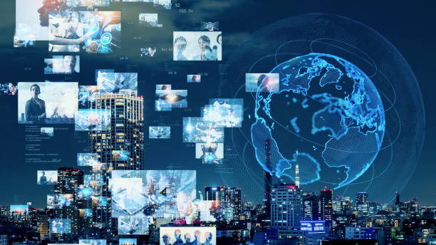 istock Digital contents concept. Social networking service. Streaming video. Global communication network. 2103050328
