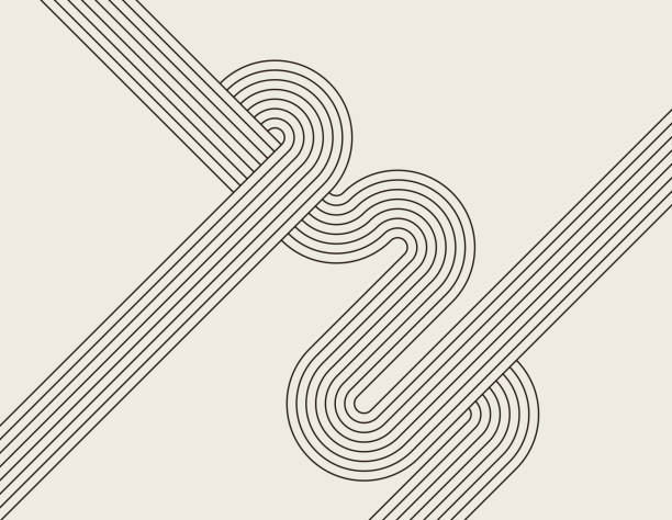 abstract geometric semi circle with stripe line arranging motion pattern background - wir figura geometryczna stock illustrations