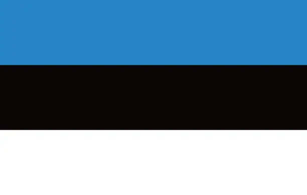 Vector illustration of Estonia flag. Standard size. The official ratio. A rectangular flag. Standard color. Flag icon. Digital illustration. Computer illustration. Vector illustration.