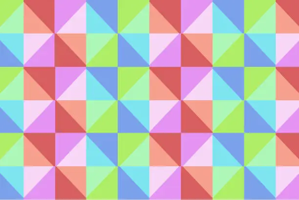 Vector illustration of Rainbow geometric square patern