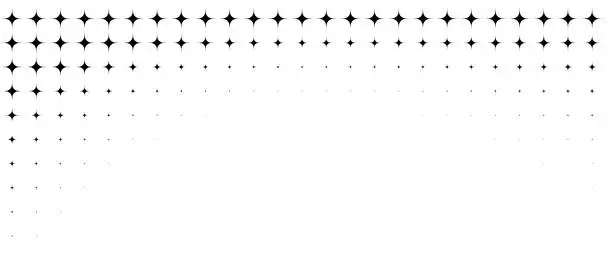 Vector illustration of Descending Black Stars Pattern