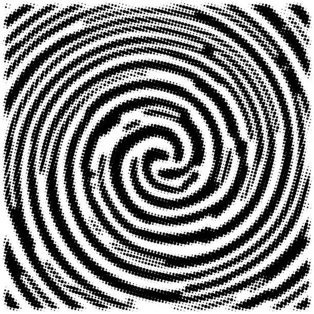 Vector illustration of Swirling Halftone Vortex