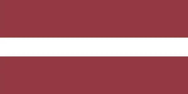 Vector illustration of Latvia flag. A rectangular flag. Standard size. The official ratio. Standard color. Flag icon. Digital illustration. Computer illustration. Vector illustration.