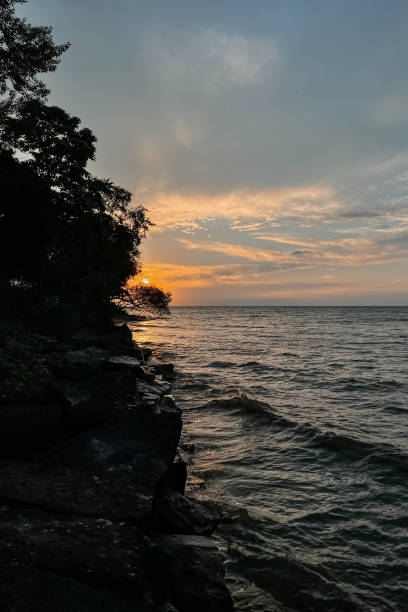 istock Beautiful sunset over the lake. 2103167803