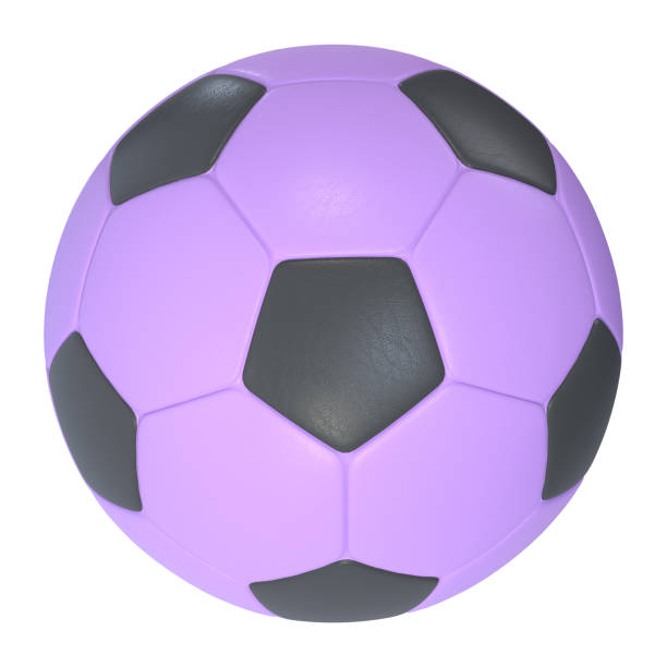 istock Soccer ball violet color 3d illustration 2103186575