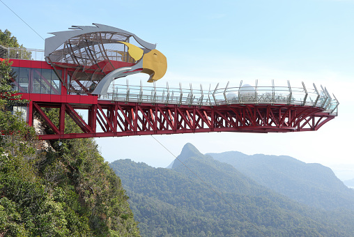 Langkawi, Malaysia March 11, 2024: Eagle’s Nest Skywalk Langkawi which is the newest tourist attraction island Langkawi, Malaysia. Is now open to the public on 10th March 2024.