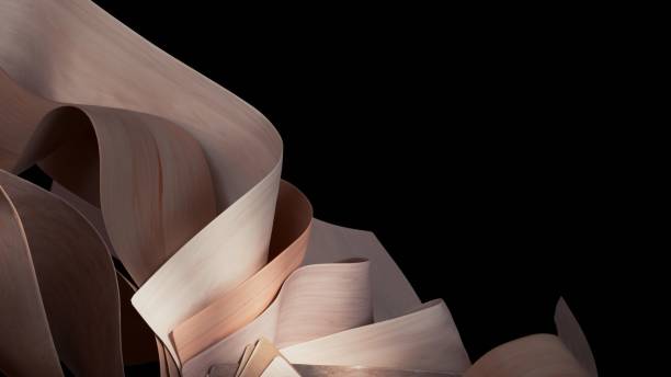 istock Layers of wood gently curved to create an organic shape 2103428780