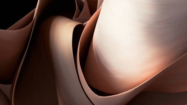 istock A curved design crafted from layers of thin wood 2103429295