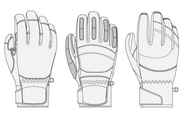 illustrations, cliparts, dessins animés et icônes de ski glove - gants de protection