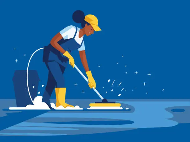 Vector illustration of Cleaning services vector illustration. Professional Cleaning and Housekeeping Services
