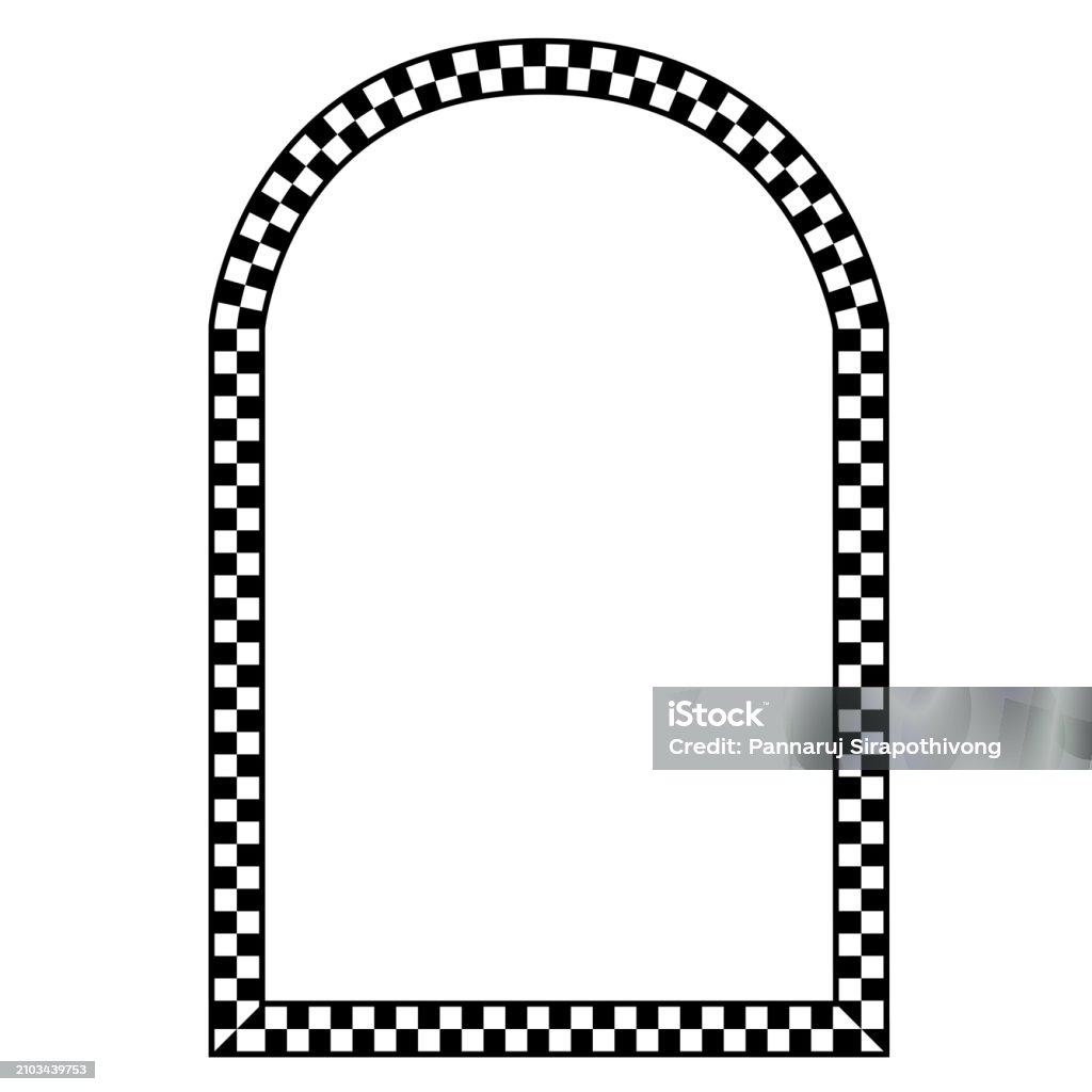 Round Arch Check Pattern Rectangular Frame Check Pattern Checkered ...