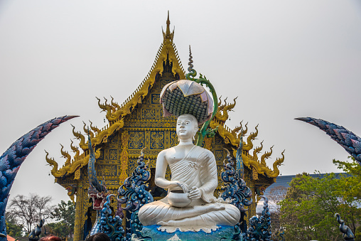 Wat Rong Suea Ten or The Blue Temple is the most famous landmark, Chiang Rai, Thailand