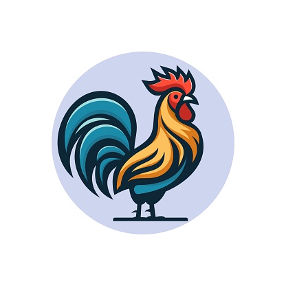 Rooster Vector icon simple cartoon illustration