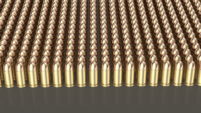 Many rows with pistol bullets