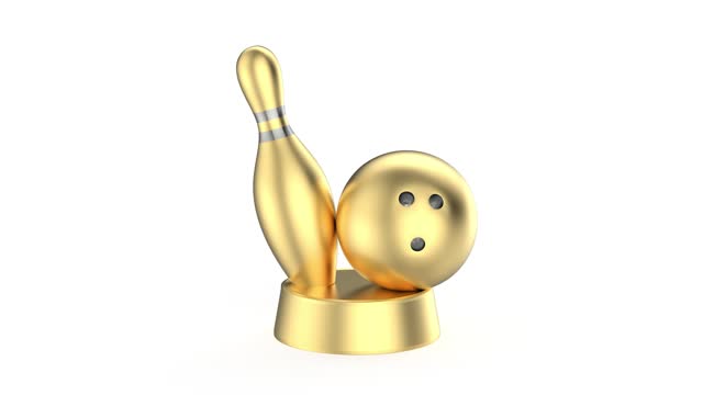 Gold bowling trophy