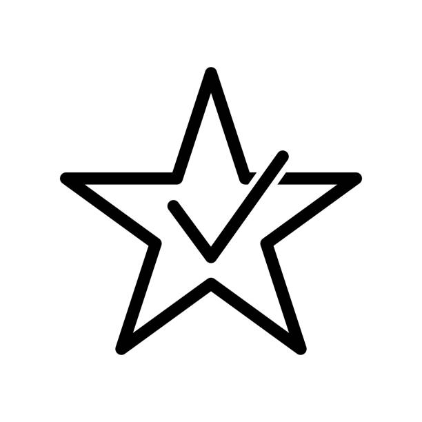 Check mark star icon. Approval rating symbol. Quality assurance sign. Vector illustration. EPS 10. Check mark star icon. Approval rating symbol. Quality assurance sign. Vector illustration. EPS 10. Stock image celebrity endorsements stock illustrations