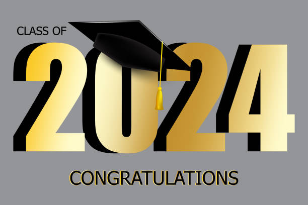 istock Stylish graduation graphic with Class of 2024 and CONGRATULATIONS text. Vector illustration. EPS 10. 2103552262