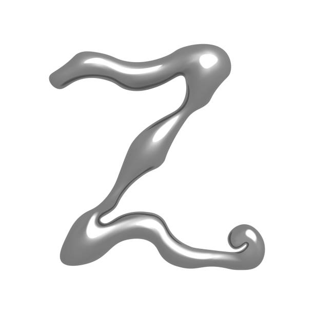 istock 3D letter Z in Y2K style with chrome effect. Vector illustration isolated on white background 2103566640