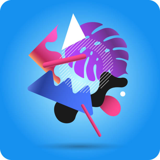 istock Modern composition of various shapes. Illustration for design. Background in the trend chart. 2103592445