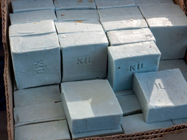 istock handmade natural soap,close-up clay natural soap, 2103611366