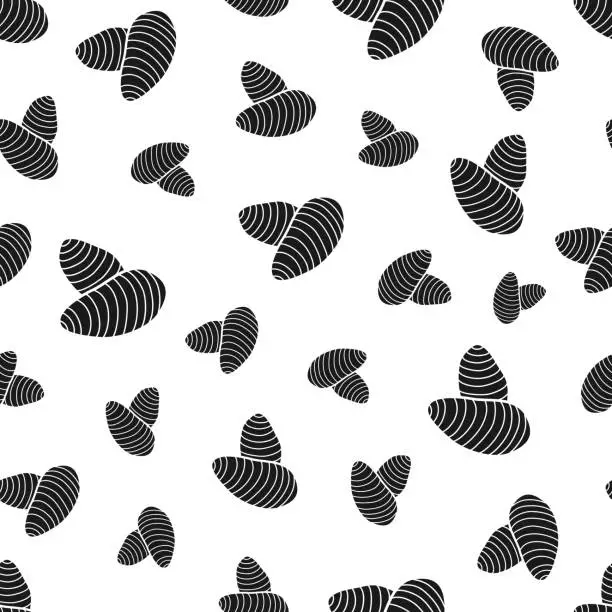 Vector illustration of Taro. Seamless pattern. Icons on white background