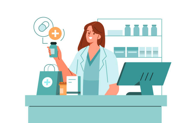 pharmacist - chemik stock ilustrace