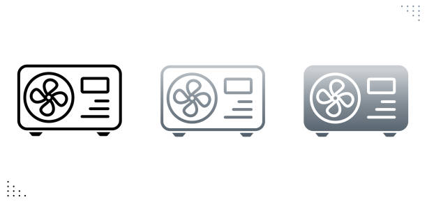 wärmepumpenvektor editierbar. - wärmepumpe stock-grafiken, -clipart, -cartoons und -symbole