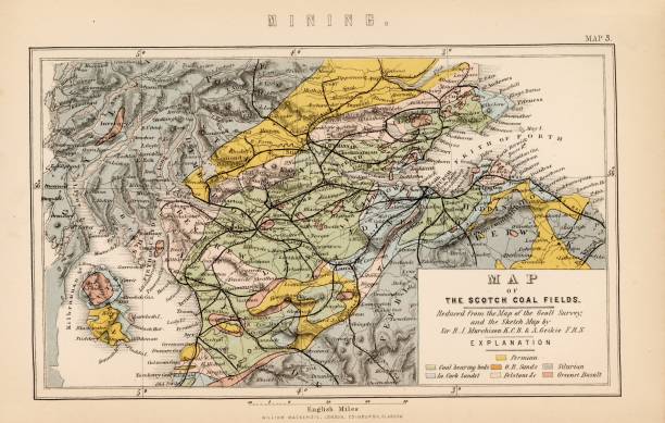 istock MINING Map of the Scottish Coal Fields. William Mackenzie 1880 Stock Image 2103654250