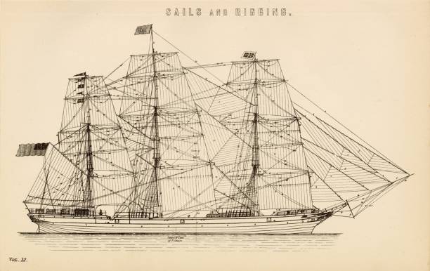 istock NAUTICAL Sails and Rigging Antique Stock Image. William Mackenzie. 1880 2103654255