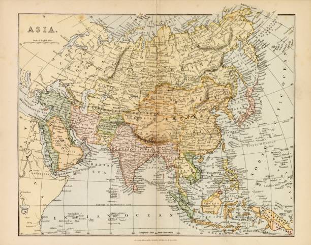 istock ASIA Vintage Map of Asia, William Mackenzie. 1880 Stock Image 2103654265