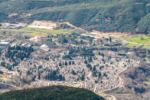 Tirana cemetery (Varrezat e Shtish-Tufines) in Albania