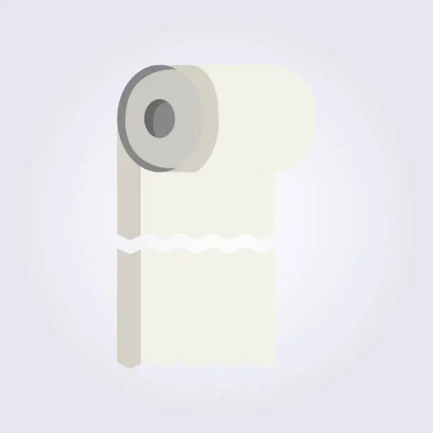Vector illustration of flat icon of tissue roll vector logo design